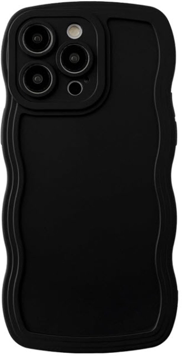 Trim Wavy Telefoonhoesje geschikt voor iphone iphone 14 Pro - Trim Wavy case - Getrimd Golvend Telefoonhoesje - zwart