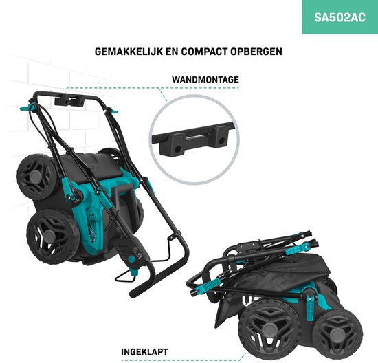 VONROC Elektrische verticuteermachine - 1500W - 36 cm maaibreedte - 45L