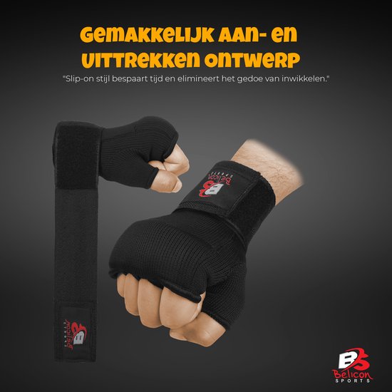 Inner Gloves / Binnenhandschoenen | Katoenen handschoen en halfverband | Meerdere kleuren | Vuist- en duimbeschermer voor boksen Sparring Muay Thai Kickboxing MMA Martial Arts en Fight Training  -  Maat : Small