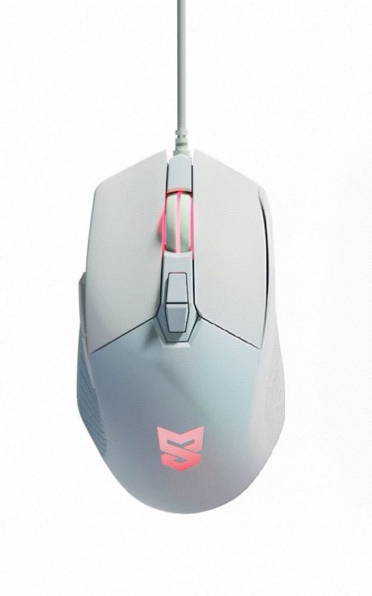 Sunsonny S-M6PRO Bedrade Gaming Muis 7200 DPI - Wit - RGB Rechtshandige Gaming Muis
