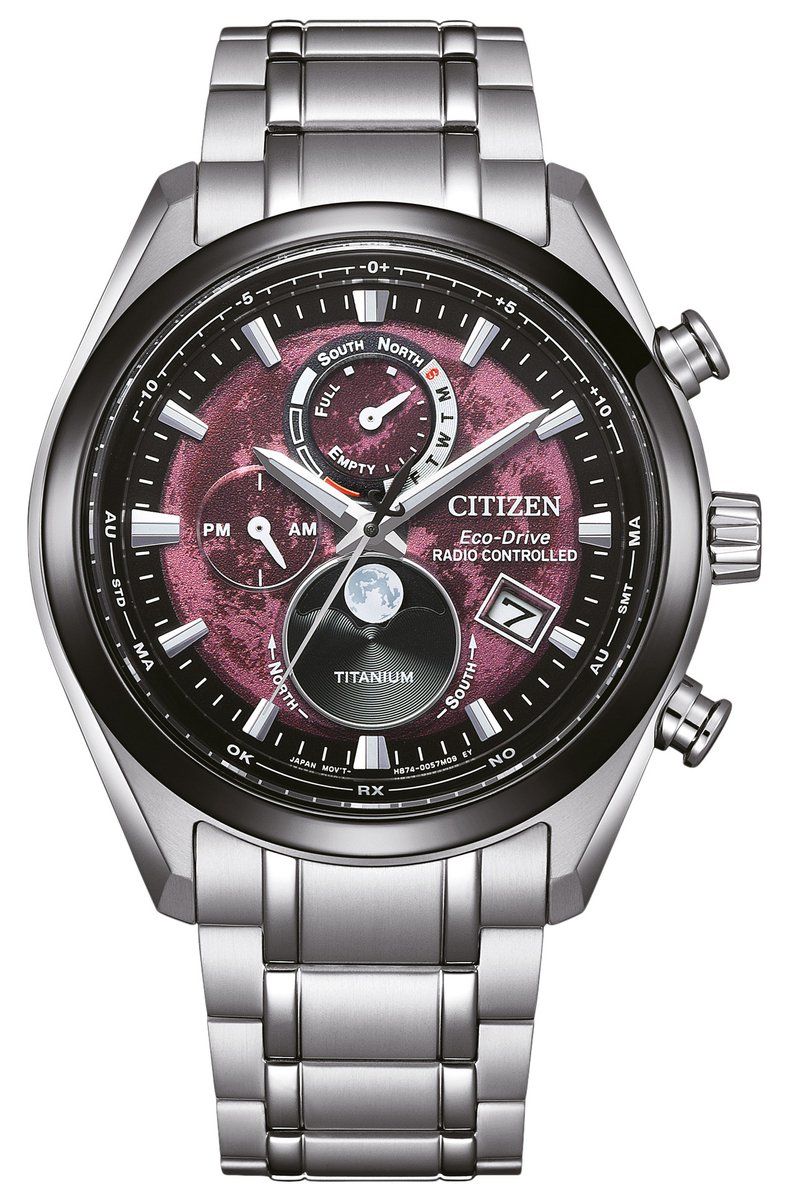Citizen Tsuki-yomi BY1018-80X Horloge - Titanium - Zilverkleurig - Ø 43 mm
