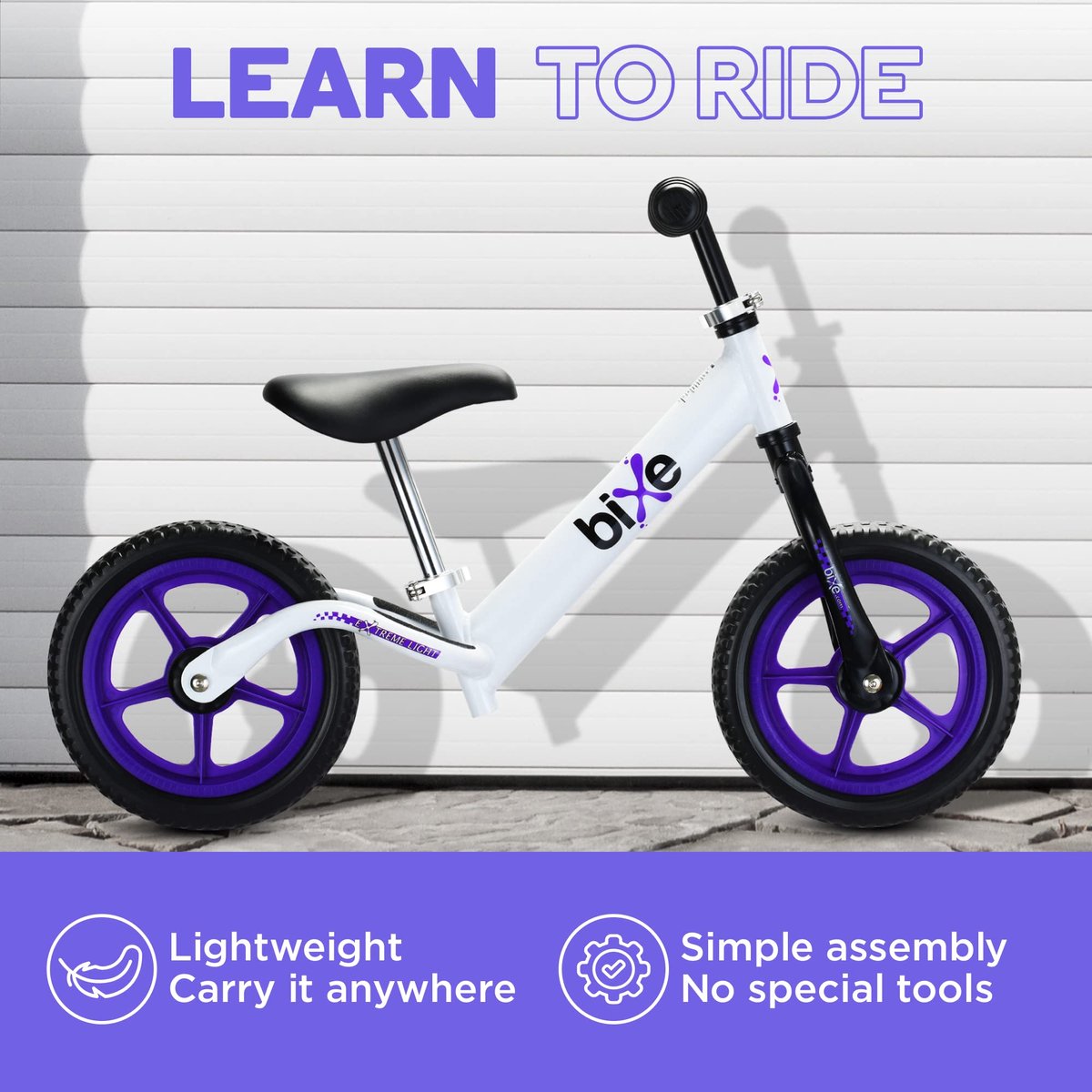 Bixe Aluminium Loopfiets 18 Maanden tot 6 Jaar Oud - 30,5 cm (12 inch) Wiel Fiets - Zonder Pedaal Peuterfiets - Eerste Fiets voor 1 2 3 4 5 + jaar Jongen of Meisje - Loopfietsen voor Kinderen thumbnail 3
