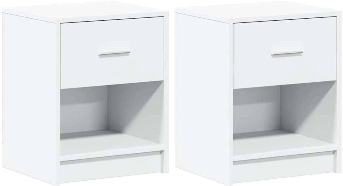 vidaXL Nachtkastjes - 2 - st - met - lade - 40x34x50 - cm - wit
