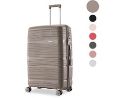 SKYCASES Travel One – 24-inch Medium Reiskoffer – Cijferslot – 41x24x69 cm – 68L – Lichtgewicht, Waterdicht & Duurzaam – Champagne