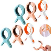 6-pack handdoekklemmen, strandstoel handdoekklemmen, plastic winddichte clips, geschikt voor ligstoelen, strandlakens, lakens, zwembadstoelen 10cm