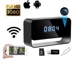 Trend Goods - Verborgen Spy Camera Klok - Spy cam - Wifi camera binnen met App - Beveiligingscamera voor binnen FULL HD 1080P - Incl. 64GB Micro SD kaart - Nachtzicht - Bewegingssensor