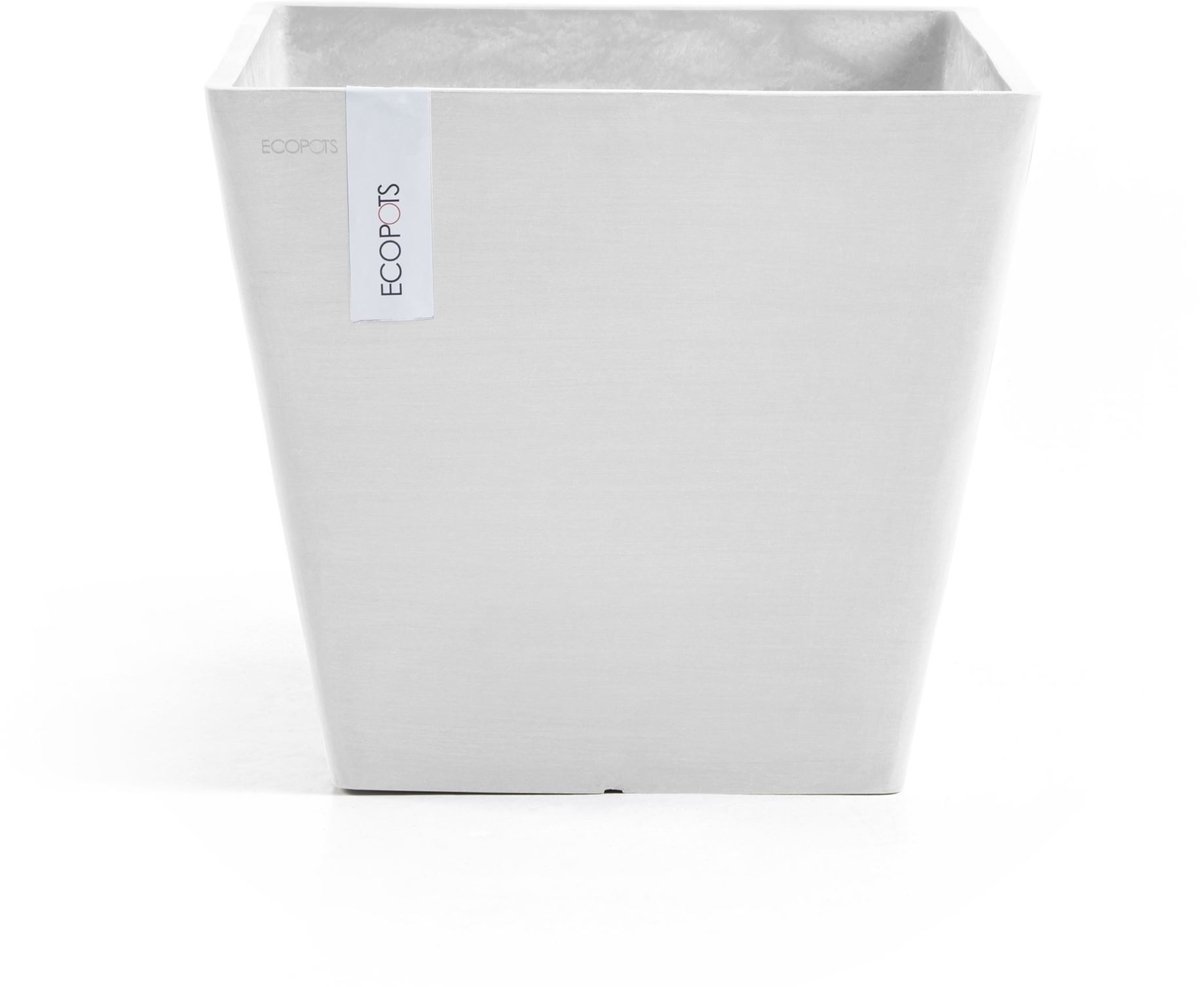 Ecopots Rotterdam 30 - Pure White - 29,5 x H26,4 cm - Vierkante witte bloempot / plantenbak