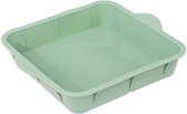 Vierkante siliconen bakvorm groen | cakevorm met handgrepen | cakevormen | anti-aanbaklaag | voor oven en magnetron SILICARRE-PRO