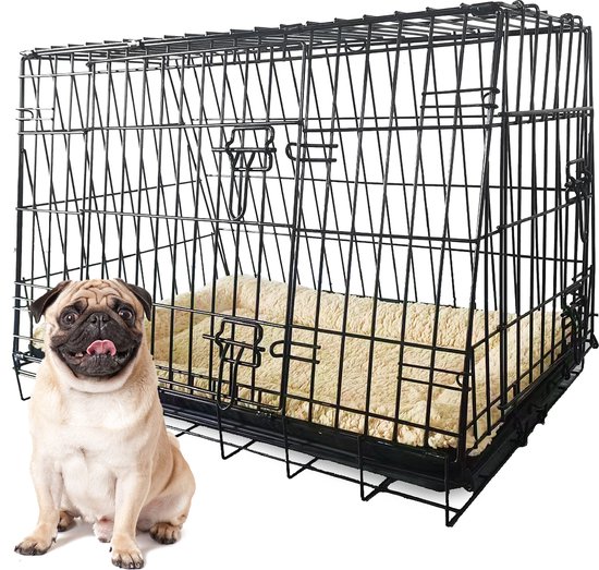 MaxxPet Hondenbench - Autobench - Transportbench - Opvouwbaar - Bench Voor Honden - 76x50x52cm - Zwart - Incl. Plaid