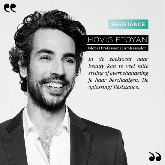 Man Hovig Etovan en costume, souriant, dans un cadre avec texte.