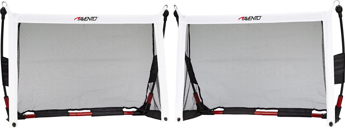 Avento Voetbaldoel Set - 80 x 50 cm - Zwart/Rood/Wit
