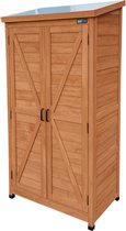 AXI Hugo houten opbergkast Coffee Bruin - Tuinkast met Verzinkt dak - 3 legplanken en bodem - FSC hout - Magneetsluiting - 85x52x174cm