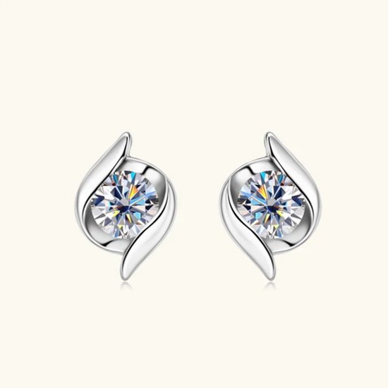 Boucles D'oreilles Clips Homme En Moissanite - 3 Ct, Plaqué Or Blanc 14k, Style Huggie