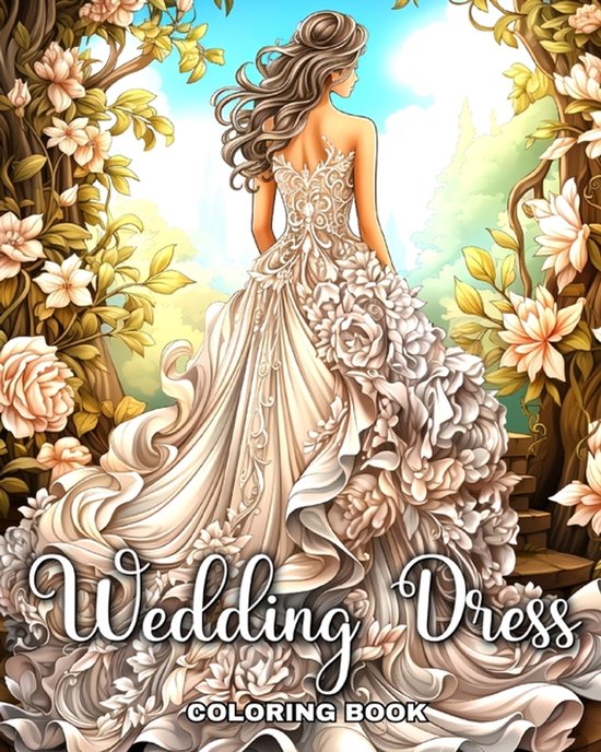 Wedding Dress Coloring Book - cover