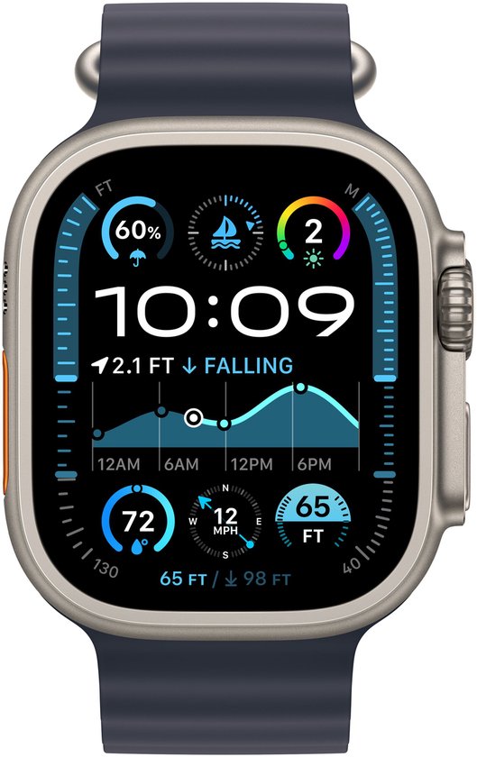 Foto: Apple watch ultra 2 gps cellular 49mm natural titanium case with navy ocean band
