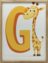 Frame Wandposter Letter G Met Giraf Voor De Woonkamer 50X70 Cm