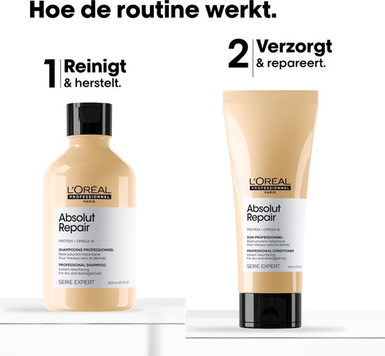 L’Oréal Professionnel Absolut Repair Shampoing 300ml & Après-Shampoing 200 ml – Lot de produits
