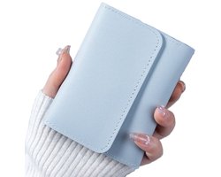 Billfold Portemonee & Pasjeshouder Voor 6 Pasjes I Creditcardhouder I Met Geldvak I Pasjes Houder I Incl. Rijbewijsvakje I Wallet I Portemonnee I Kliksluiting I Dames I PU Leer I Blauw