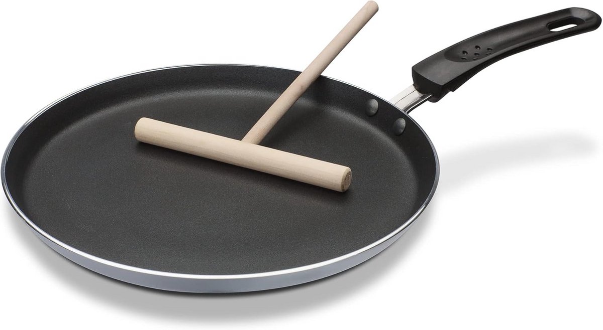 Crêpe Pan met Spatel - 26 cm - Inductievriendelijk en Anti-aanbak