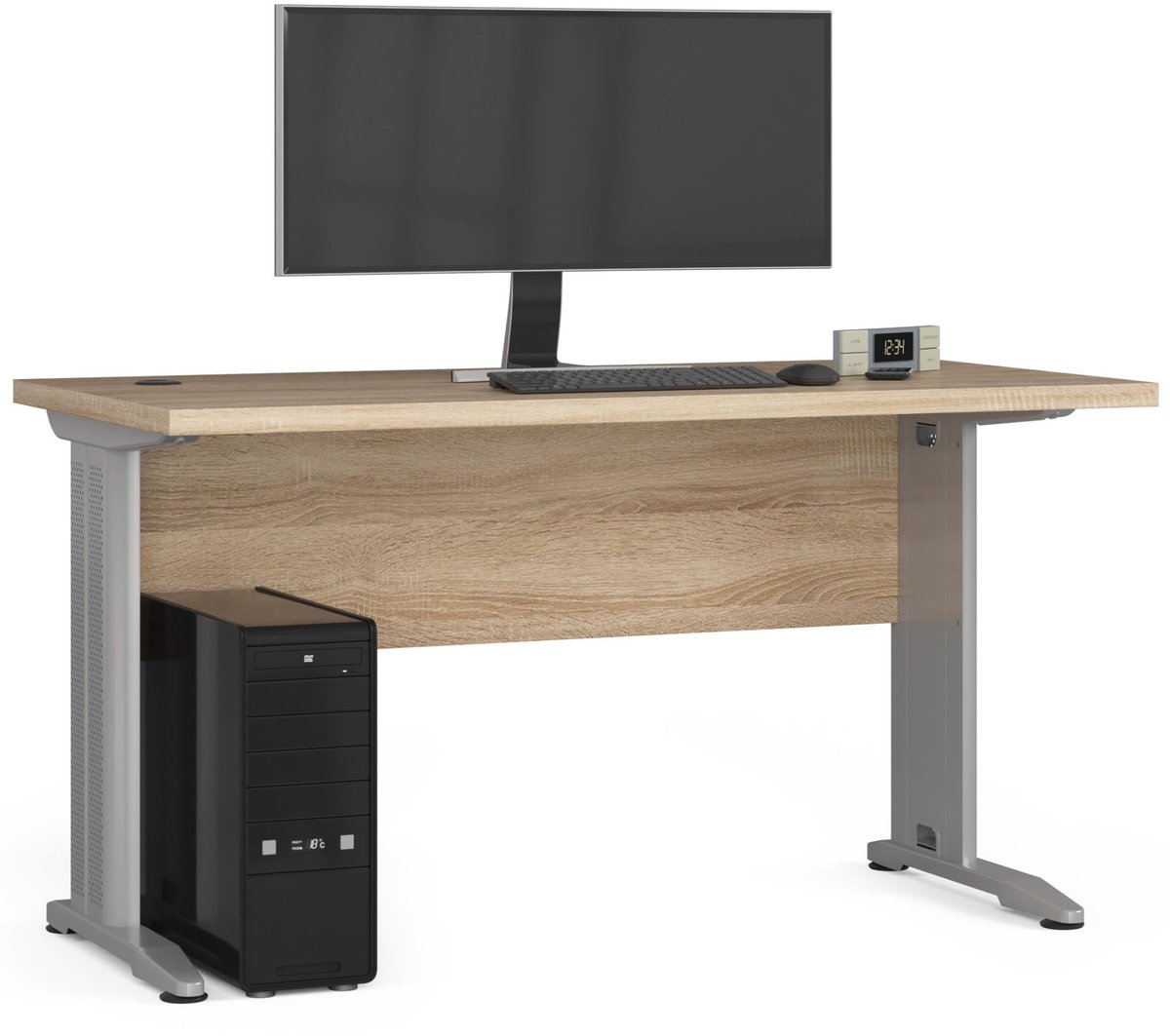 Akord Bureau BM-135 / Computerbureau / Computer Tafel / Vrijstaand Bureautafel met Metalen Poten / Sonoma Eik / 135 x 76 x 60 cm