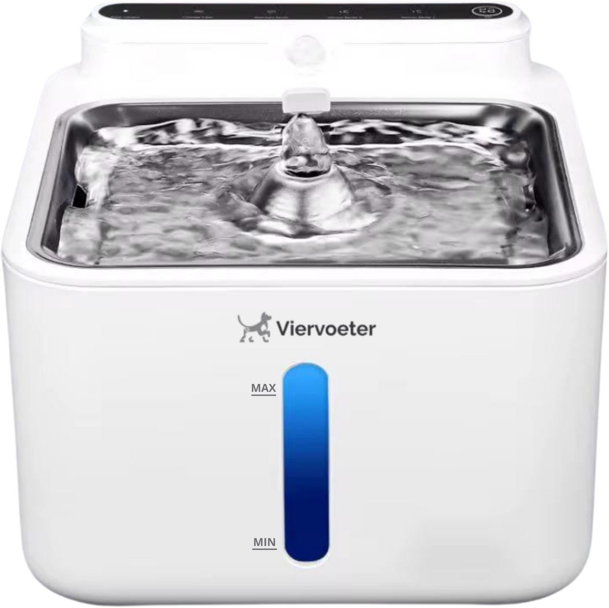 JUNSPOW 4L kattenwaterdispensers met roestvrijstalen kom, automatische voeders, zwaartekracht waterdispenser voor huisdieren, grote drinkflessen kommen voor katten/honden - wit JUNSPOW 4L kattenwaterdispensers met roestvrijstalen kom, automatische voeders, zwaartekracht waterdispenser voor huisdieren, grote drinkflessen kommen voor katten/honden - wit