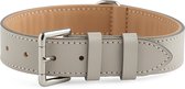 Brute Strength - Luxe leren halsband hond - Licht grijs - L - (46 - 53 cm) x 3,5cm - honden halsband - hondenhalsband - halsband hond leer - leren honden halsband - stoere honden halsband - leren hondenhalsband