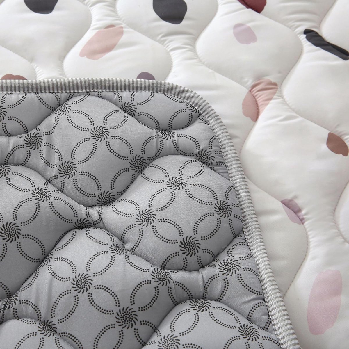 Vahlbeste Opvouwbare Baby Kruipmat, Verdikte Baby Kruipdeken 180x150cm, Antislipmat, Machinewasbaar, Babybox Speelmat, Opvouwbare Baby Speelmat, Bohemian Stijl Design
