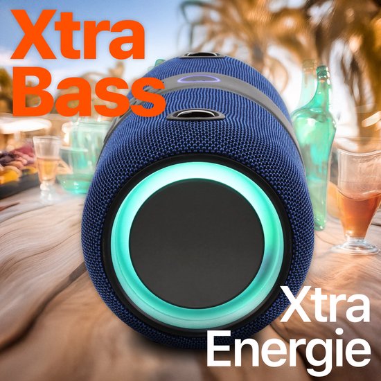Xssive BSP05 Premium Bluetooth Speaker - 30W Vermogen - IPX6 Waterdicht - TWS Technologie - RGB Verlichting - Powerbank Functie - Blauw van Xssive — afbeelding 3