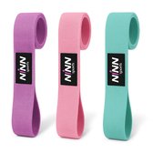 NINN Sports Totall Body Weerstandsbanden van hoge kwaliteit - Set van 3 - Katoenen Fitness Elastiek van Premium Materiaal