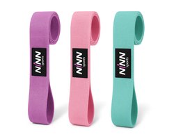 NINN Sports Totall Body Weerstandsbanden van hoge kwaliteit - Set van 3 - Katoenen Fitness Elastiek van Premium Materiaal