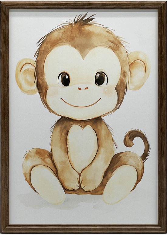 Muurposter Lachende Aap Zonder Lijst 70X100 Cm Mat | bol