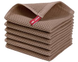 Honeycomb Katoenen Handdoek Serie - Multifunctionele Keukendoek - Koffie - 2 stuks