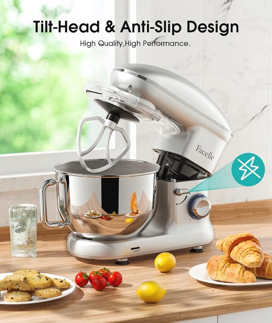 Multifunctionele Kneedmachine met 1500 W en Roestvrijstalen Kom - 6,2 L, Deeghaak en Platte Garde van Philips — afbeelding 5