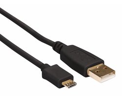HQ-Power USB 2.0 A-plug naar micro-USB plug, koper, basis, 0.75 m, verguld, male to male