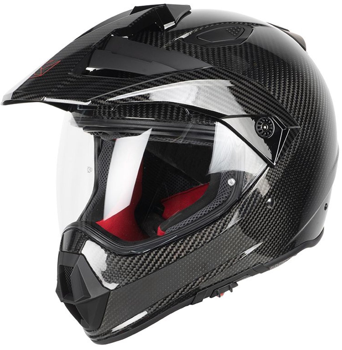 Motor Cross Helm LADAK KABEL Koolstof glanzend XS van MOTOBLOUZ