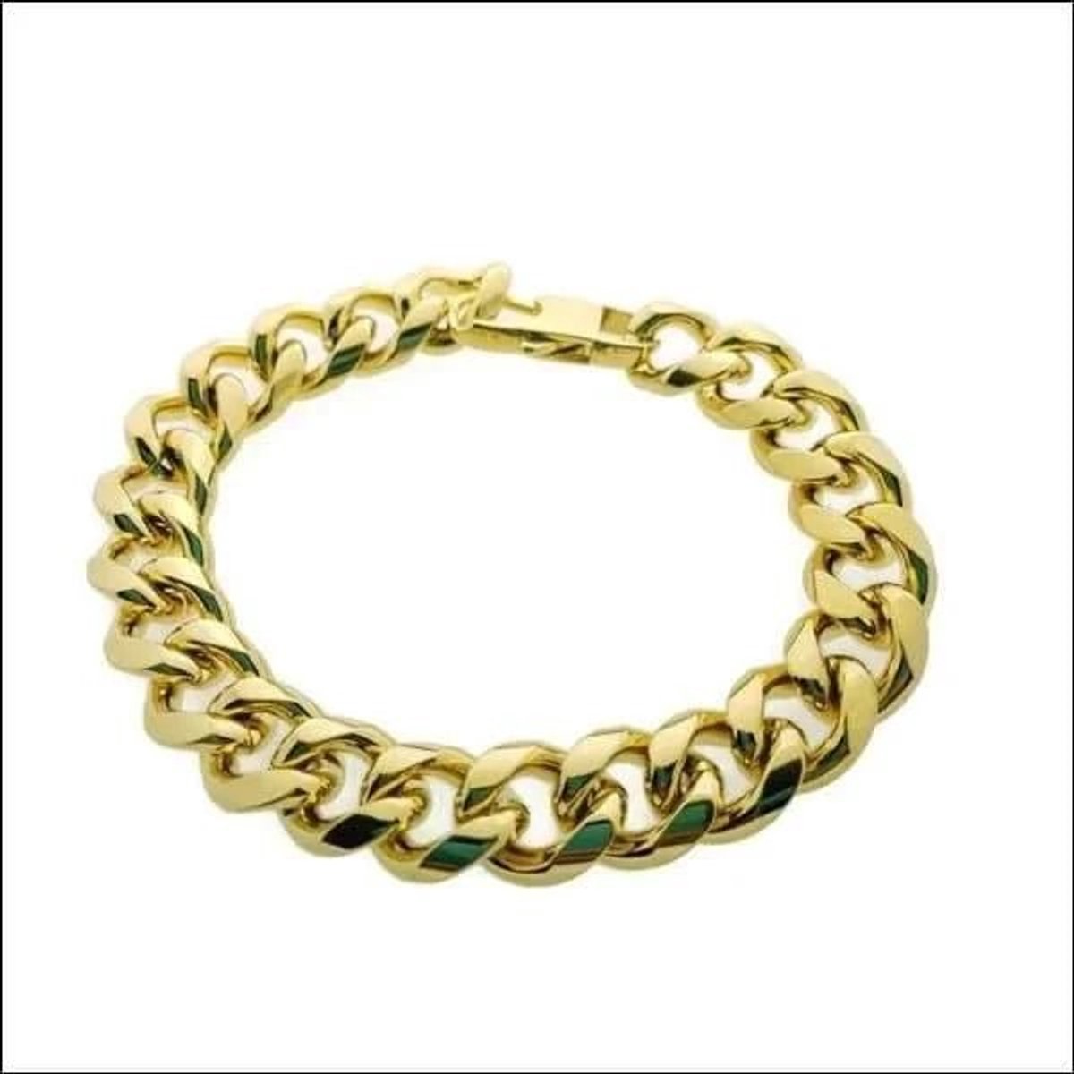 Aramat Jewels | Armbanden | Stalen Goudkleurige Gourmetarmband 22cm | | | |13mm | Staal | Volwassenen | Verkleurd niet