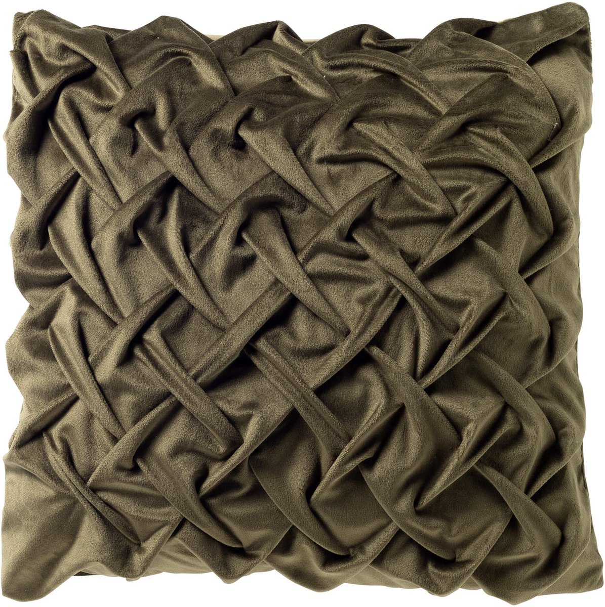 Dutch Decor MIRA - sierkussen 45x45 cm - 3D-vlechtpatroon - Mayfly - groen - Inclusief binnenkussen - Luxe kussens voor woonkamer & bank