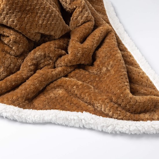 Dutch Decor - CODY - plaid 150x200 cm - sherpa fleece deken - Tobacco Brown - bruin