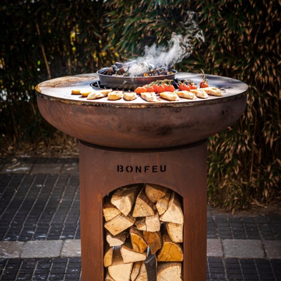 BonFeu BonBiza Corten Open - CortenStaal - Buitenkoken - Plancha Bakken - Plancha BBQ - 80x80x100 cm van BonFeu — afbeelding 3