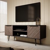 Meubella - TV-Meubel Pedro - Donker eiken - Zwart eiken - 150 cm