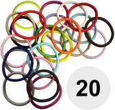 Fako Fashion - Haarelastiekjes - 45mm - 4mm Dik - 20 Stuks - Mix