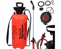 MOZY® - Plantenspuit - met Draagriem en Lans - 8 Liter - Oranje - Verstelbare Sproeikop - Drukspuit - Onkruidspuit - Waterverstuiver - Handpomp
