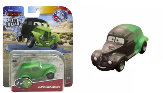 Disney Cars auto Diana Geardado Cars movie On The Road voertuig Color Changers - afmeting 8 cm schaal 1:55 van Mattel — afbeelding 5