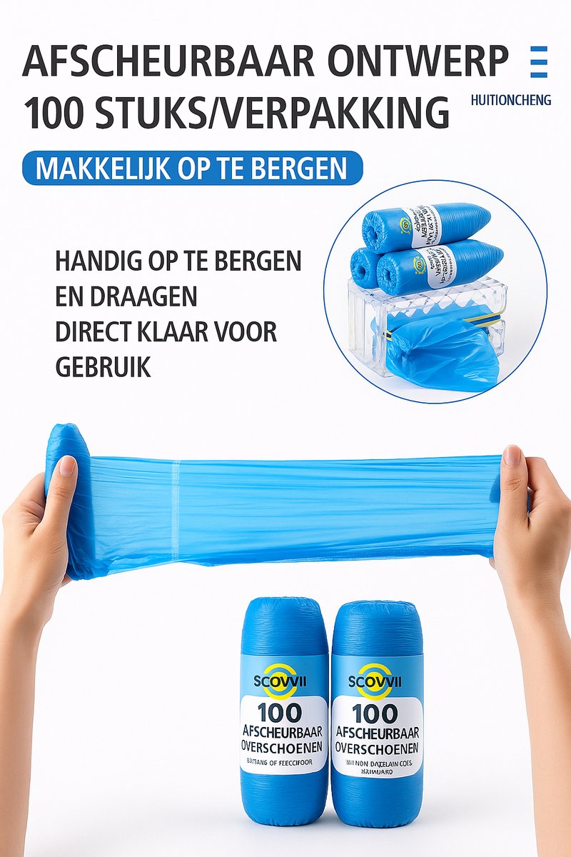 100 stuks - handige overschoenen - afscheurbaar - wegwerp - waterdicht - Antislip - schoenhoesjes - schoenovertrekken - makkelijk