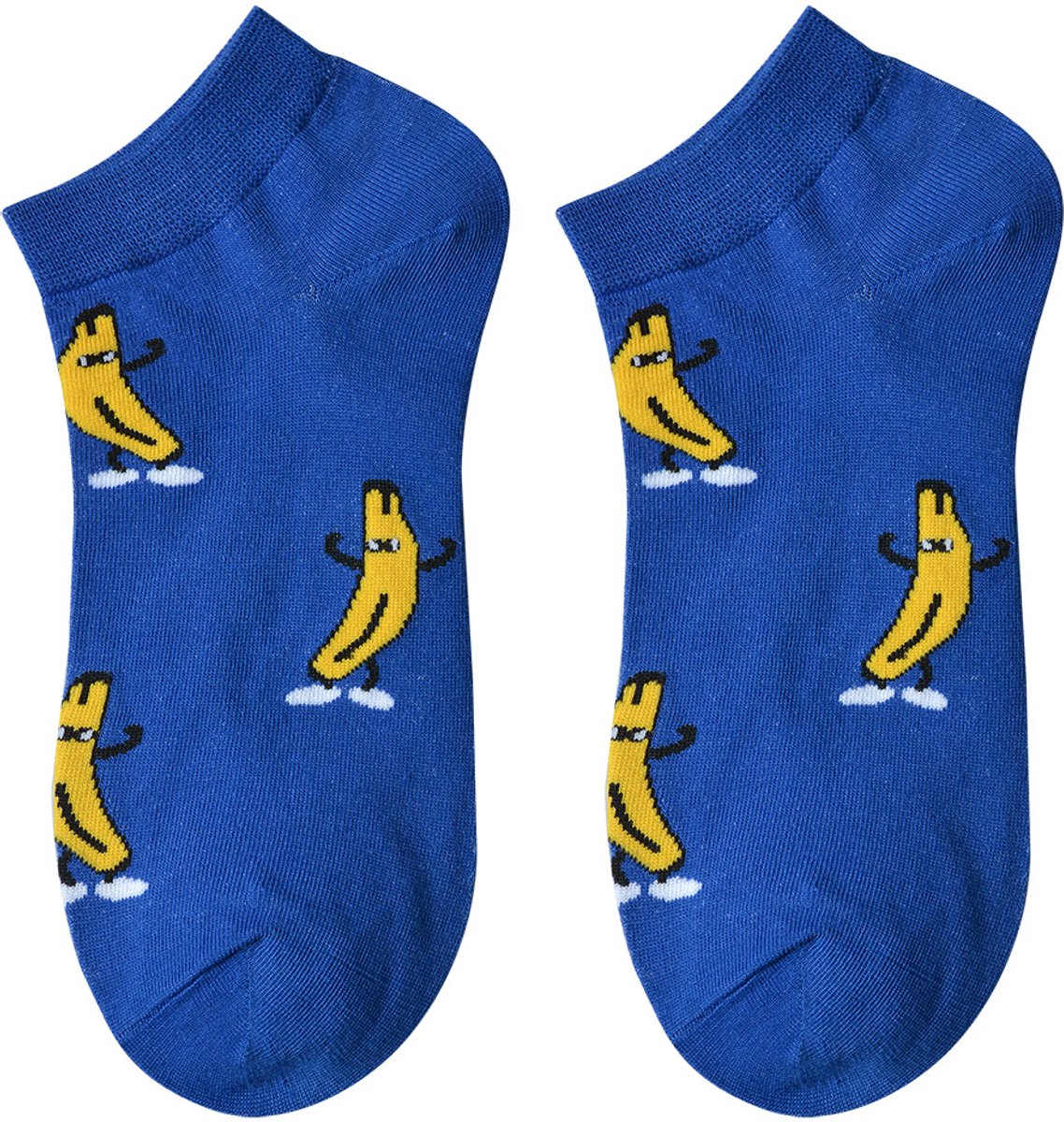 Clayre & Eef Grappige Sokken one size Blauw Polyester Bananen