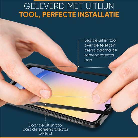 Protection d'écran pour Samsung Galaxy A15 - Avec outil d'alignement - Verre trempé - Protection d'écran en Tempered Glass - 3 pièces