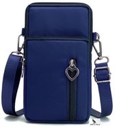 San Vitale® - Telefoontasje - Crossbodytassen - Universeel Schoudertasje - Heuptas - Wandel/Sport/Mobiele Telefoon/Smartphone - Donker Blauw