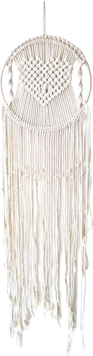 Lavandoux - Macrame Wandkleed - Boho Decoratie - Wandhanger - Hart - Crème