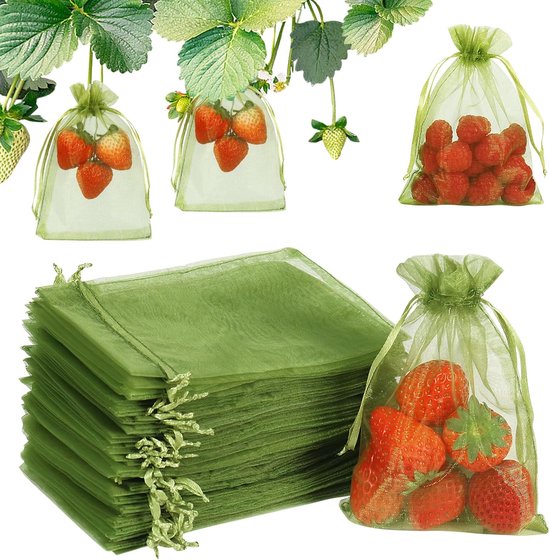 1,8 x 1,8 m fijn insectennet met trekkoord voor het beschermen van planten, fruit en