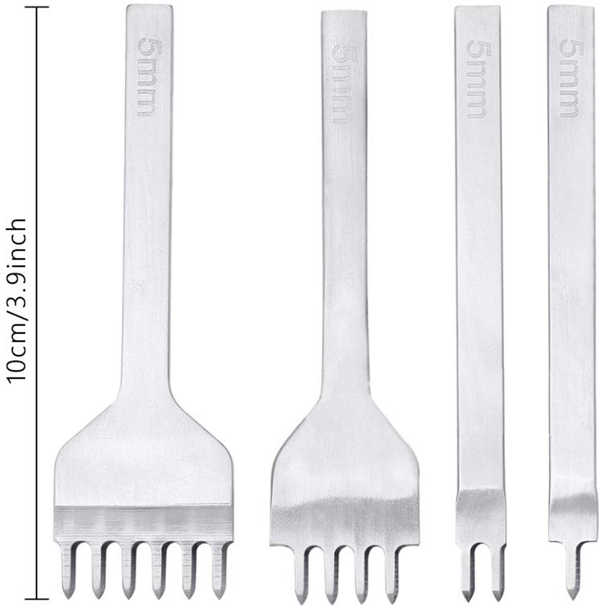 5mm Lederen Prong Beitel Stalen Rij Perforator DIY Tool voor Leer Ponsen Stiksels Vetersluiting(5-punts